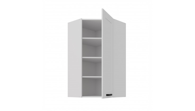 LUNA 60x60 GN-108 1F (45°) Balta Balta pakabinama kampinė spintelė