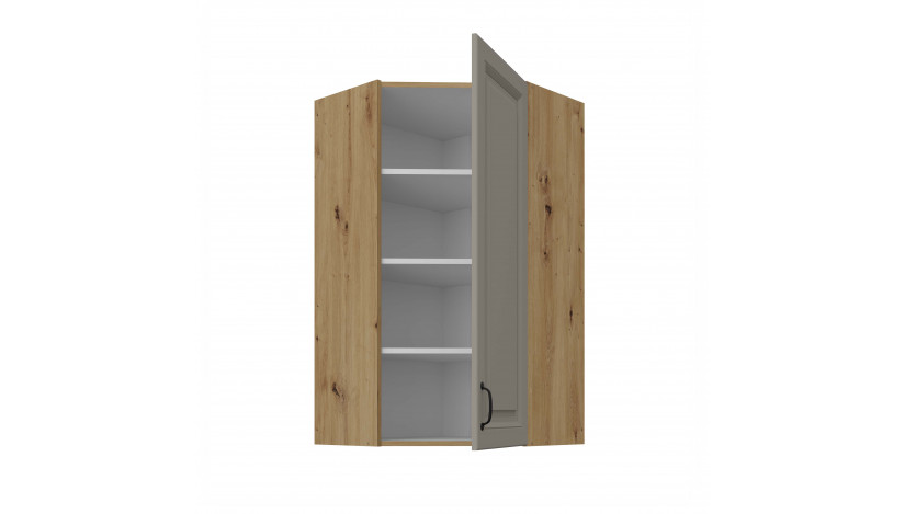 STILO 60x60 GN-108 1F (45°) Claygrey artisan pakabinama kampinė spintelė
