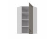 STILO 60x60 GN-108 1F (45°) Claygrey balta pakabinama kampinė spintelė