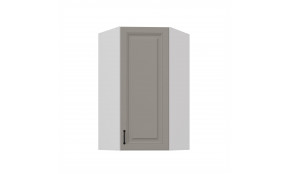 STILO 60x60 GN-108 1F (45°) Claygrey balta pakabinama kampinė spintelė