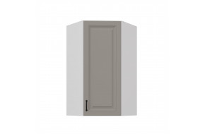 STILO 60x60 GN-108 1F (45°) Claygrey balta pakabinama kampinė spintelė