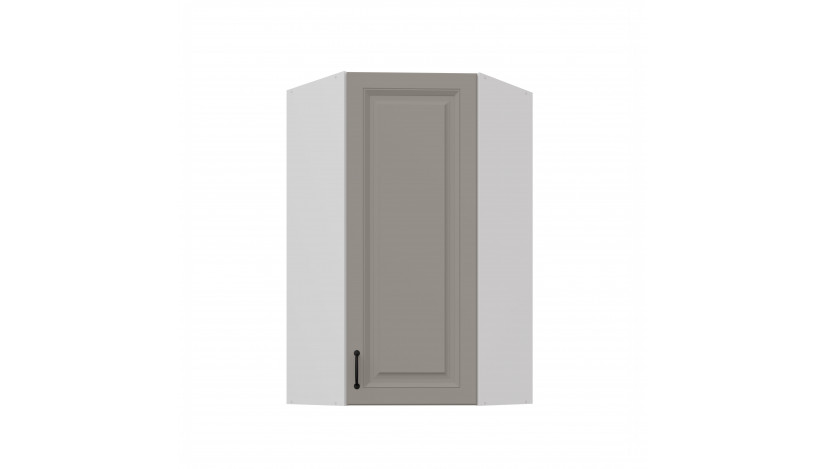 STILO 60x60 GN-108 1F (45°) Claygrey balta pakabinama kampinė spintelė