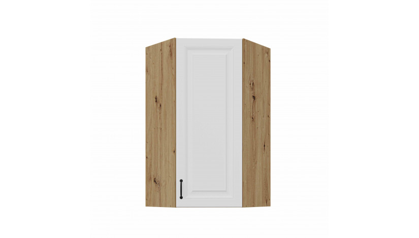 STILO 60x60 GN-108 1F (45°) artisan balta pakabinama kampinė spintelė