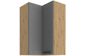 LUNA 60x60 GN-108 2F (90°) Dustgrey Artisan pakabinama kampinė spintelė