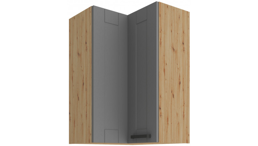 LUNA 60x60 GN-108 2F (90°) Dustgrey Artisan pakabinama kampinė spintelė