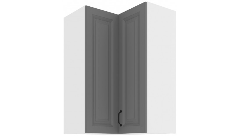 STILO 60x60 GN-108 2F (90°) Dustgrey balta pakabinama kampinė spintelė