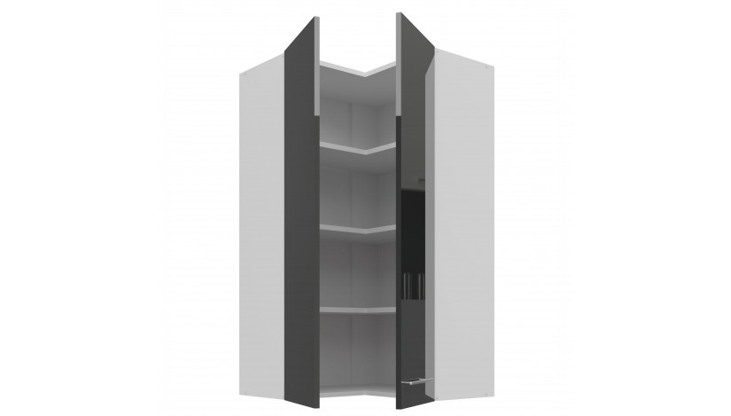 LARA 60x60 GN-108 2F (90°) grey pakabinama kampinė spintelė