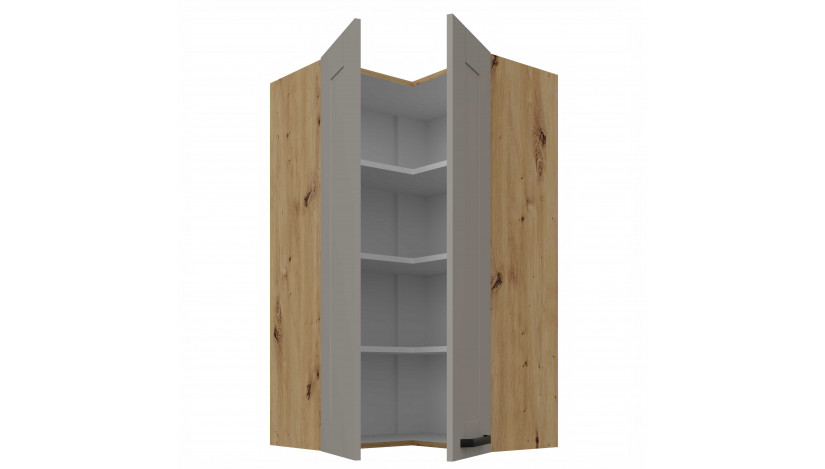 LUNA 60x60 GN-108 2F (90°) Claygrey Artisan pakabinama kampinė spintelė