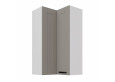 LUNA 60x60 GN-108 2F (90°) Claygrey Balta pakabinama kampinė spintelė