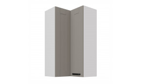 LUNA 60x60 GN-108 2F (90°) Claygrey Balta pakabinama kampinė spintelė