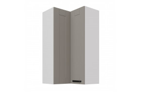 LUNA 60x60 GN-108 2F (90°) Claygrey Balta pakabinama kampinė spintelė