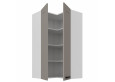 LUNA 60x60 GN-108 2F (90°) Claygrey Balta pakabinama kampinė spintelė