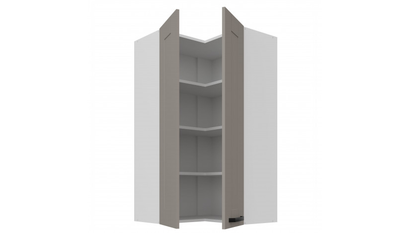 LUNA 60x60 GN-108 2F (90°) Claygrey Balta pakabinama kampinė spintelė