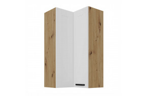 LUNA 60x60 GN-108 2F (90°) Balta Artisan pakabinama kampinė spintelė