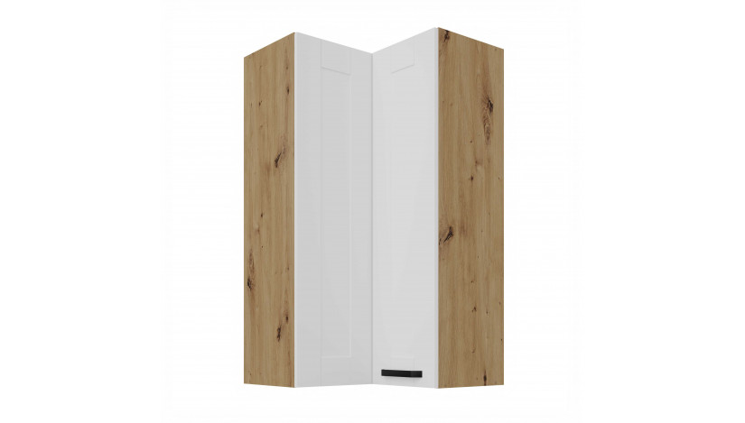LUNA 60x60 GN-108 2F (90°) Balta Artisan pakabinama kampinė spintelė