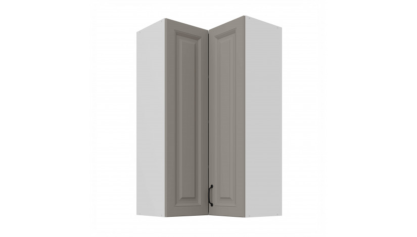 STILO 60x60 GN-108 2F (90°) Claygrey balta pakabinama kampinė spintelė