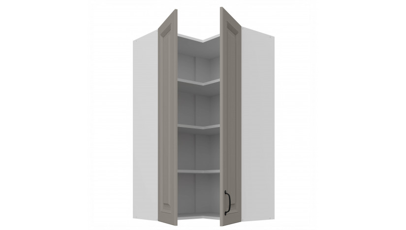 STILO 60x60 GN-108 2F (90°) Claygrey balta pakabinama kampinė spintelė