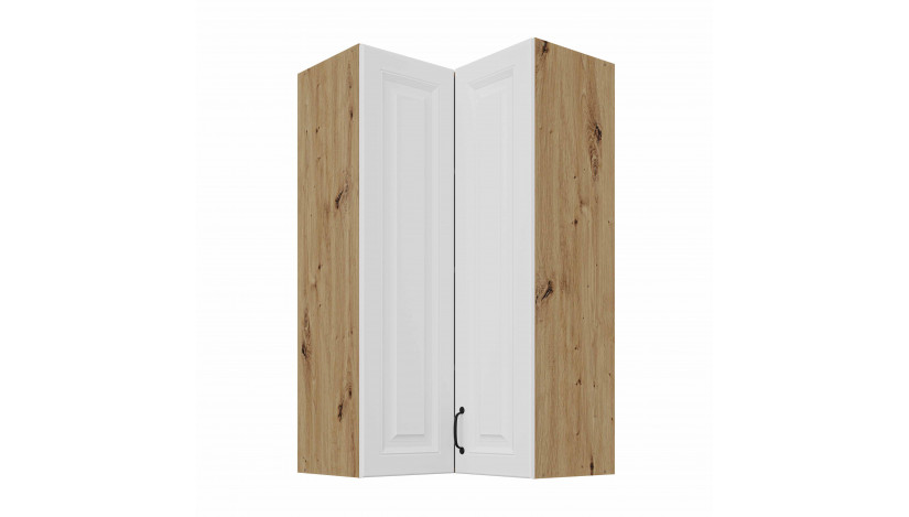STILO 60x60 GN-108 2F (90°) artisan balta pakabinama kampinė spintelė