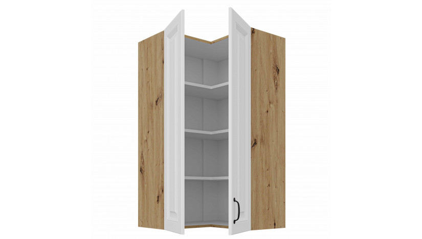 STILO 60x60 GN-108 2F (90°) artisan balta pakabinama kampinė spintelė