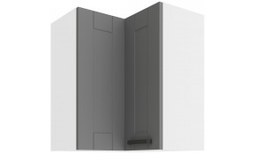 LUNA 60x60 GN-72 2F (90°) Dustgrey Balta pakabinama kampinė spintelė