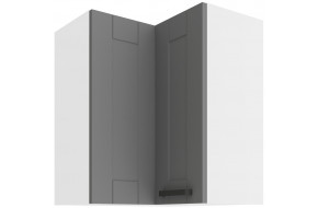 LUNA 60x60 GN-72 2F (90°) Dustgrey Balta pakabinama kampinė spintelė