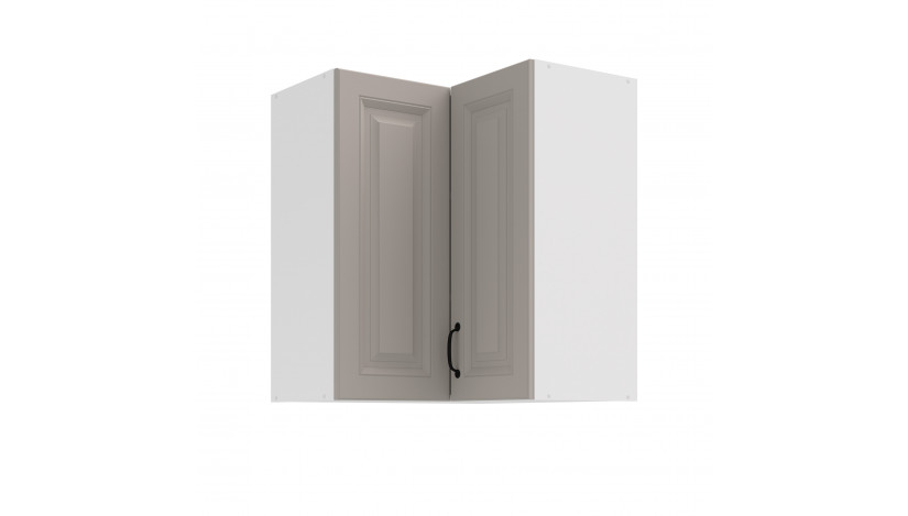 STILO 60x60 GN-72 2F (90°) Claygrey balta pakabinama kampinė spintelė