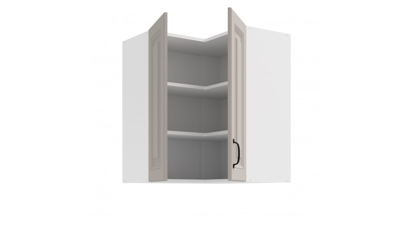 STILO 60x60 GN-72 2F (90°) Claygrey balta pakabinama kampinė spintelė