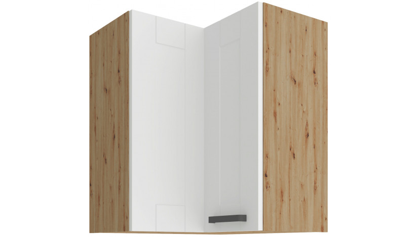 LUNA 60x60 GN-72 1F 90° Pakabinama Kampinė Spintelė Balta Artisan