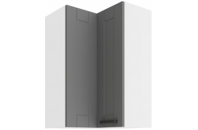 LUNA 60x60 GN-90 2F (90°) Dustgrey Balta pakabinama kampinė spintelė