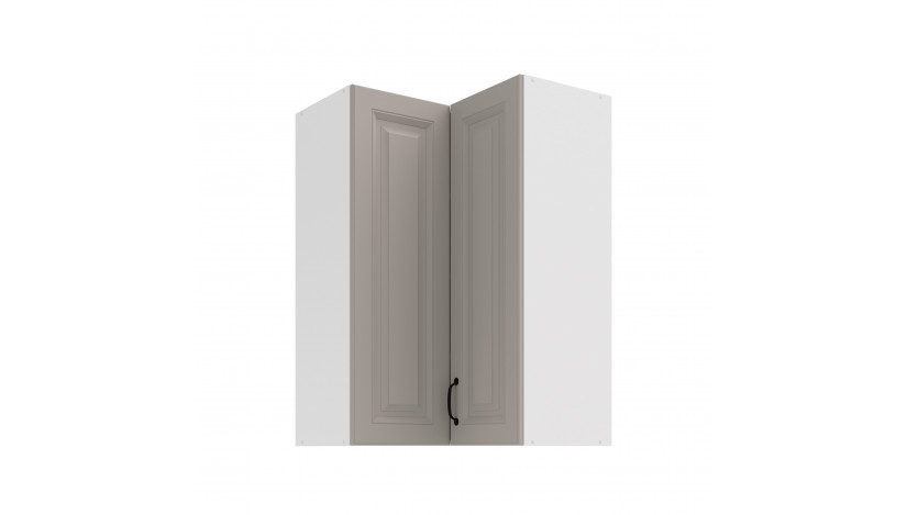 STILO 60x60 GN-90 2F (90°) Claygrey balta pakabinama kampinė spintelė