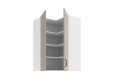 STILO 60x60 GN-90 2F (90°) Claygrey balta pakabinama kampinė spintelė