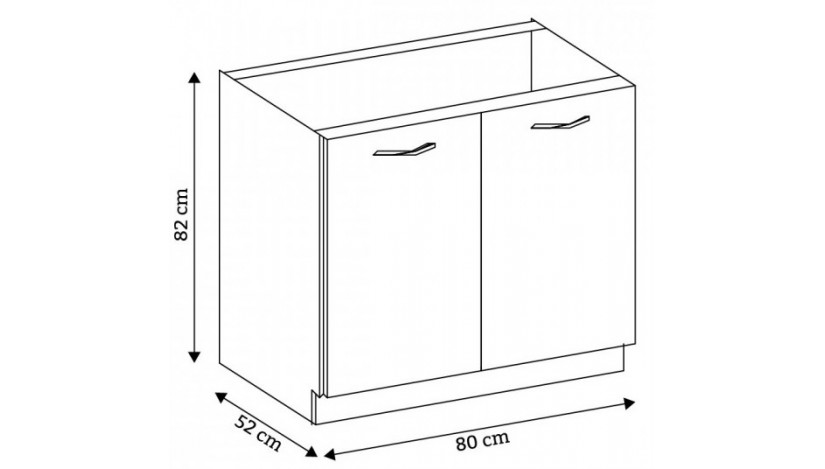 Eko White 80 D 2F BB Spintelė Pastatoma Be Stalviršio