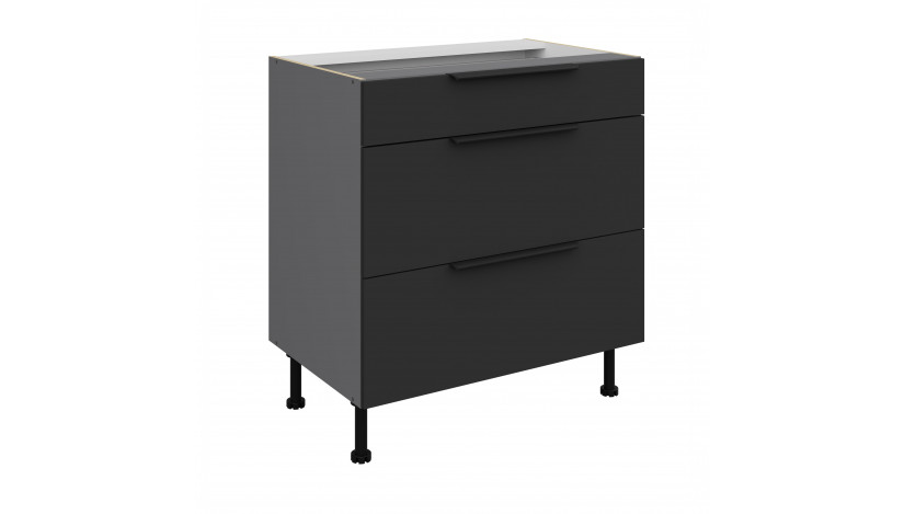 ARIA BL/ANT 80 D 3S BB PREMIUM pastatoma spintelė su stalčiais 
