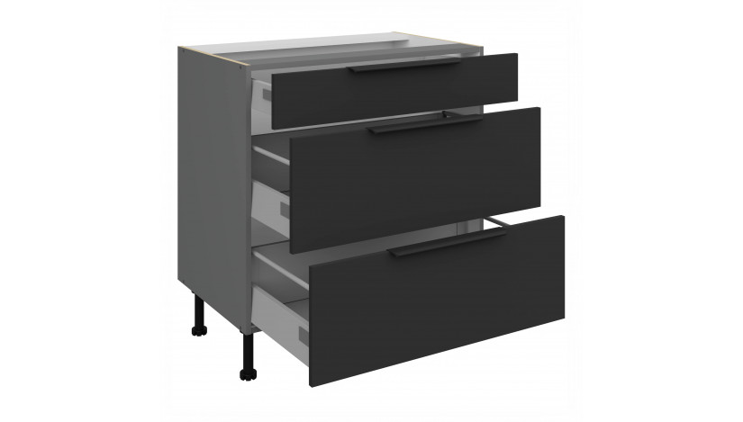 ARIA BL/ANT 80 D 3S BB PREMIUM pastatoma spintelė su stalčiais 