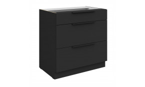 ARIA BL/BL 80 D 3S BB PREMIUM pastatoma spintelė su stalčiais 