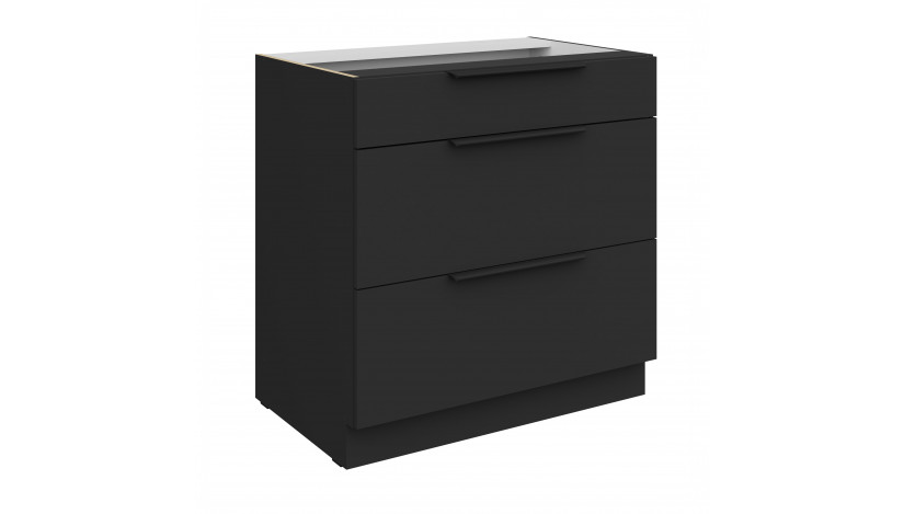 ARIA BL/BL 80 D 3S BB PREMIUM pastatoma spintelė su stalčiais 
