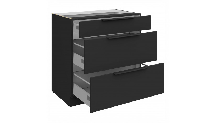 ARIA BL/BL 80 D 3S BB PREMIUM pastatoma spintelė su stalčiais 