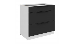 ARIA BL/WH 80 D 3S BB PREMIUM pastatoma spintelė su stalčiais 