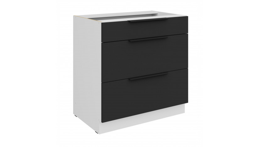 ARIA BL/WH 80 D 3S BB PREMIUM pastatoma spintelė su stalčiais 