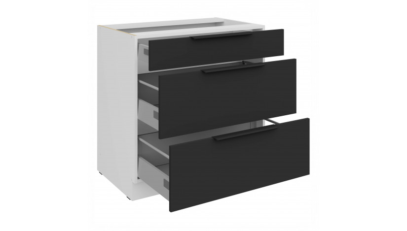 ARIA BL/WH 80 D 3S BB PREMIUM pastatoma spintelė su stalčiais 
