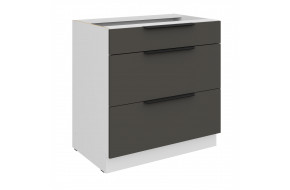 ARIA GR/WH 80 D 3S BB PREMIUM pastatoma spintelė su stalčiais 