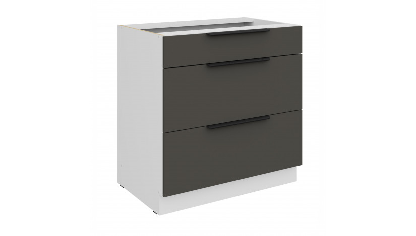 ARIA GR/WH 80 D 3S BB PREMIUM pastatoma spintelė su stalčiais 