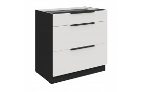 ARIA WH/BL 80 D 3S BB PREMIUM pastatoma spintelė su stalčiais 