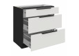 ARIA WH/BL 80 D 3S BB PREMIUM pastatoma spintelė su stalčiais 
