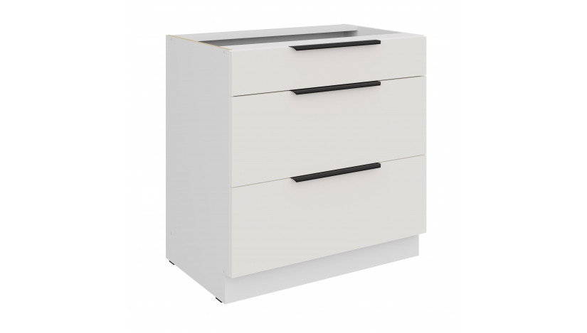 ARIA WH/WH 80 D 3S BB PREMIUM pastatoma spintelė su stalčiais 