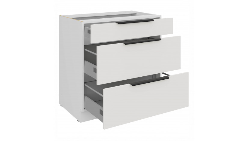 ARIA WH/WH 80 D 3S BB PREMIUM pastatoma spintelė su stalčiais 