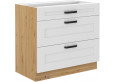 LUNA 80 D 3S BB pastatoma spintelė su stalčiais Balta Artisan