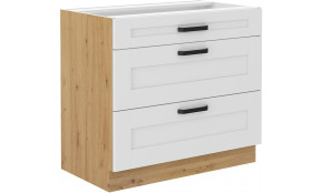 LUNA 80 D 3S BB pastatoma spintelė su stalčiais Balta Artisan