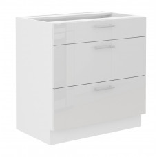 LARA 80 D 3S BB pastatoma spintelė su stalčiais balta
