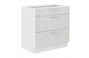 LARA 80 D 3S BB pastatoma spintelė su stalčiais balta